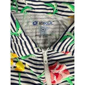 IBKUL Womens Medium Floral Striped Icefil Cooling Golf Tennis Dress Quarter Zip
